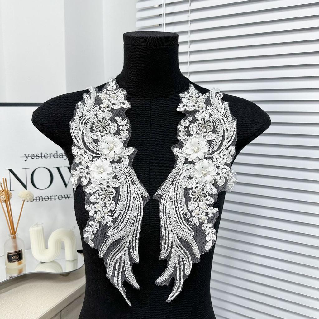 Lace Three-Dimensional Flower Bead Clothing To Flower Accessories, Handmade Diy Wedding Dress Decoration Fashion Accessories