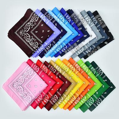 Хлопковый квадратный шарф 53 см для велоспорта на открытом воздухе, женский/мужской, с принтом пейсли, хип-хоп бандана, шарф, повязка на голову, носовой платок, маска для волос