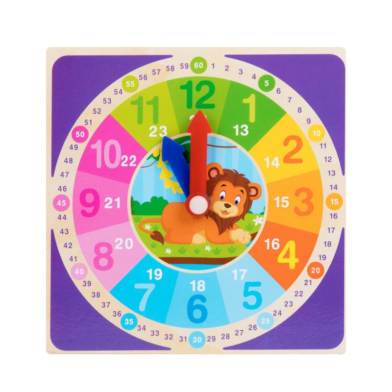 Children Montessori Wooden Clock Toys Hour Minute Second Cognition Colorful Clocks Toys For Kids Early Preschool Teaching Aids