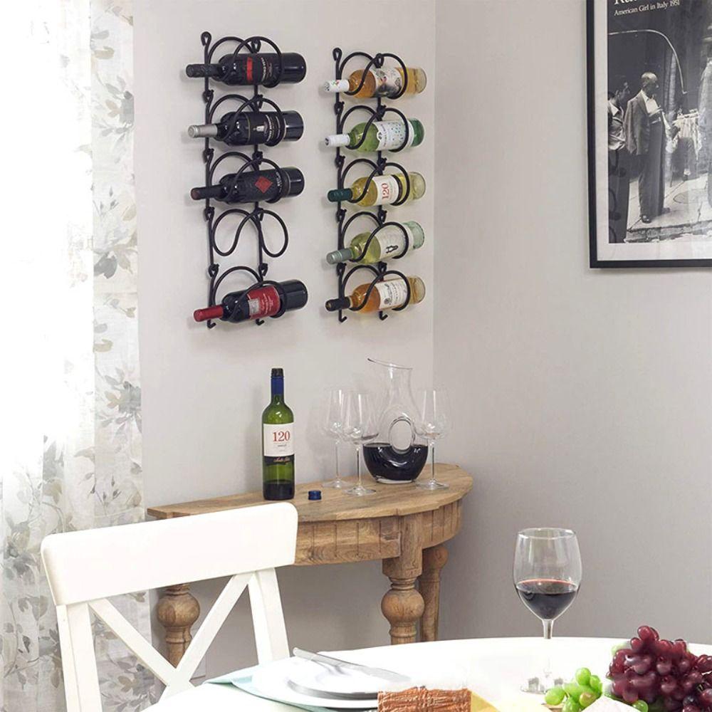 Iron Wine Bottle Holder 5 Layer Wine Display Shelf Versatile Wine Rack Bathroom