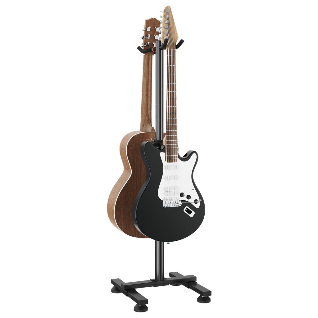 STRICH Guitar for Electric and Stand Black Stand, 2-Guitar Holder, Acoustic, Guitars, Bass, Banjo, Multi-Guitar FH-S2,