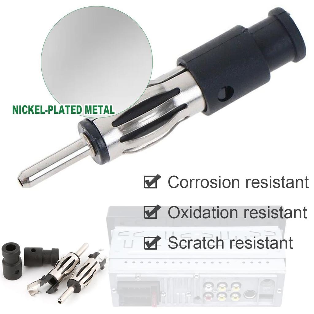 DAOKAI DIN Plug Clip Connector Straight Adapter, Car Radio Antenna Female Jack Replacement DIN