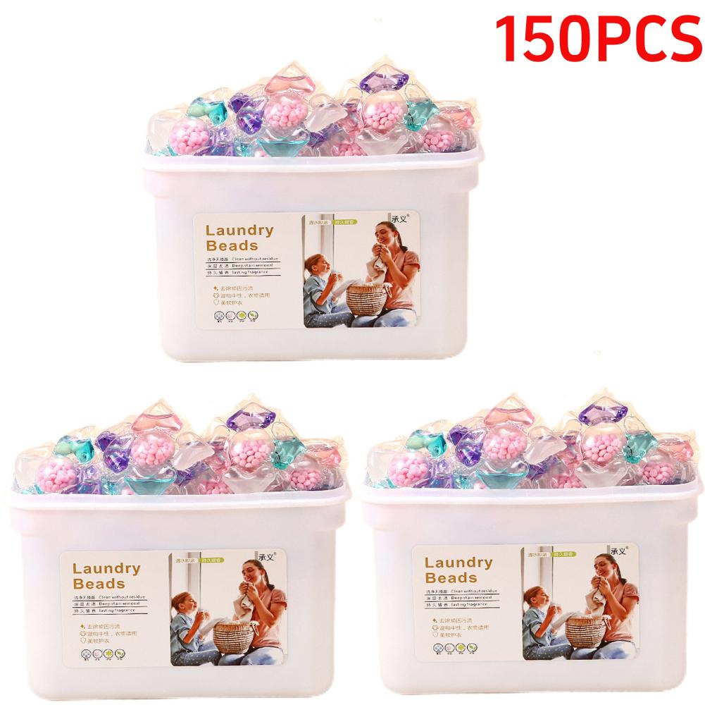 150/100Pcs Multi-purpose Strong Detergent 5 in 1 Detergent Liquid Capsule Ball Laundry Scent Fragrance Beads for Home Dormitory