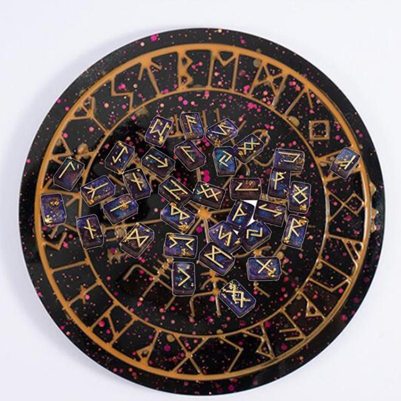 DIY руны символ кристалл формы из эпоксидной смолы круг гадальная доска силиконовая форма