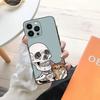 Skeleton Cat Painted Phone Case For iPhone 15,14,13,12,11,Plus,Pro Max,XS,X,XR,SE,Mini,8,7 Soft Silicone Black Cover