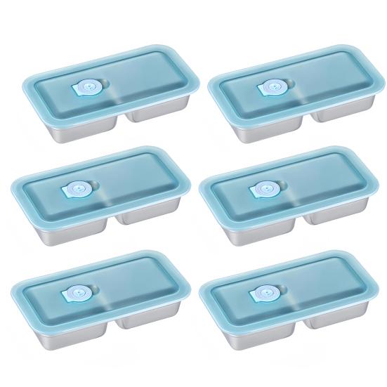 Ланч-бокс с двумя отделениями, контейнеры для закусок, многоразовые контейнеры для приправ с крышками для закусок