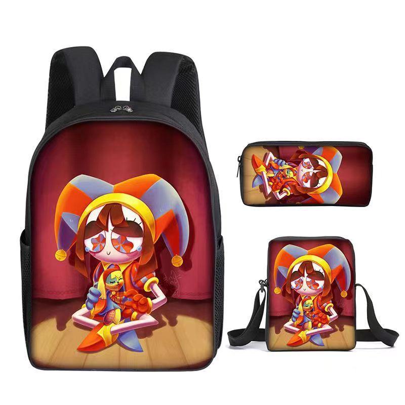 THE AMAZING DIGITAL CIRCUS Backpack Set of 3 Large Capacity School Bookbag Travel Daypack for Kids Teens Adults