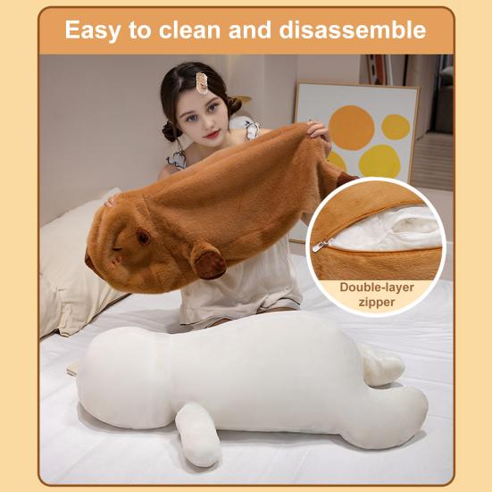 Плюшевая игрушка Мультяшное животное Капибара Форма Подушка с набивкой из ПП хлопка Обнимательный дизайн Успокаивающая плюшевая кукла