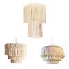 Macrame Lamp Shade Boho Hanging Pendant Light Cover For Office Bedroom Living Room Nursery Dorm Decor (Bulb Not Included)