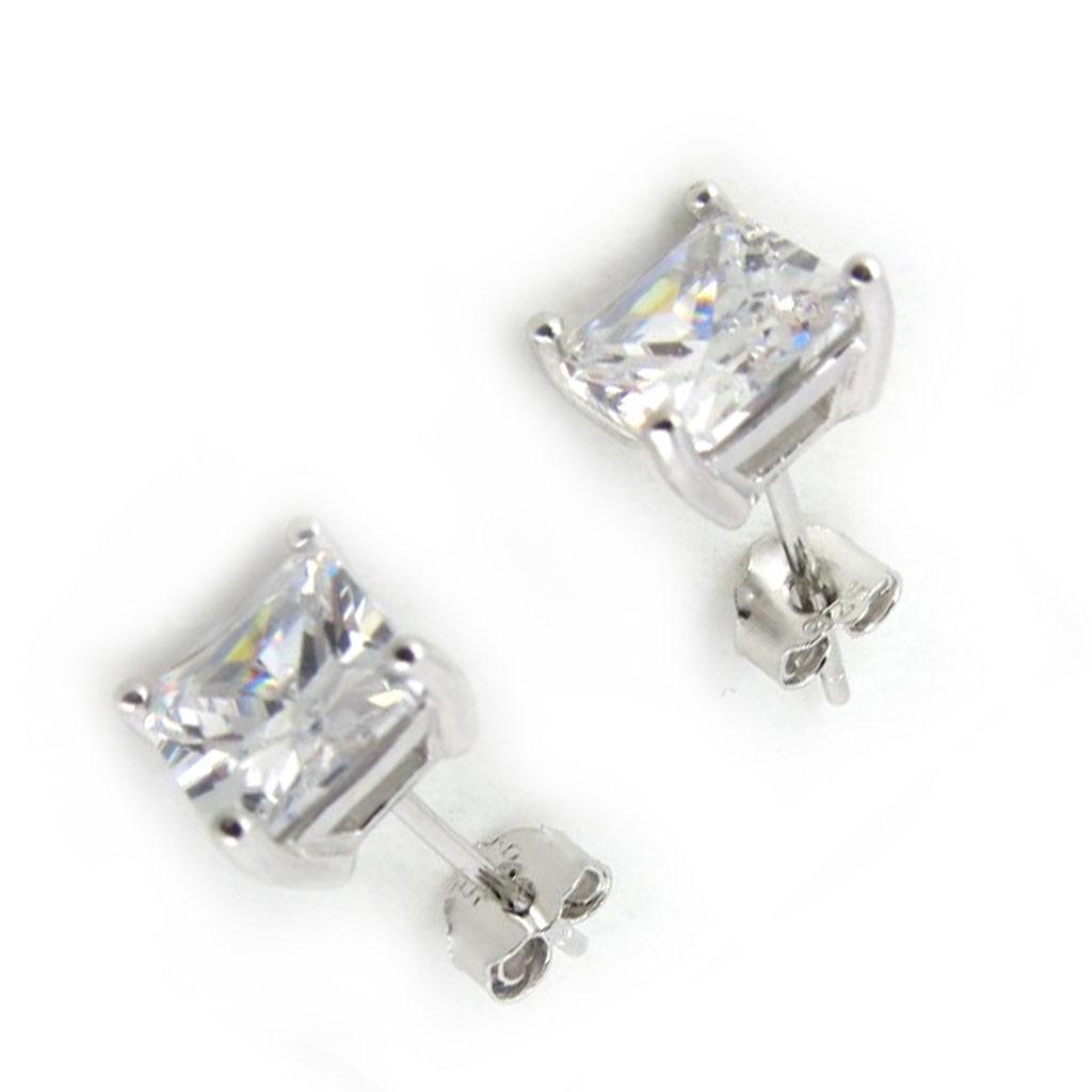 Les Trésors De Lily [N1339] - White 'Essentiel' Silver Earrings 6 Mm
