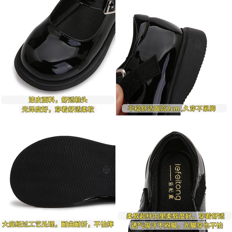 Girls' shoes, little girls' British-style leather shoes, new spring and autumn models, soft-soled shoes for older children, student performance shoes