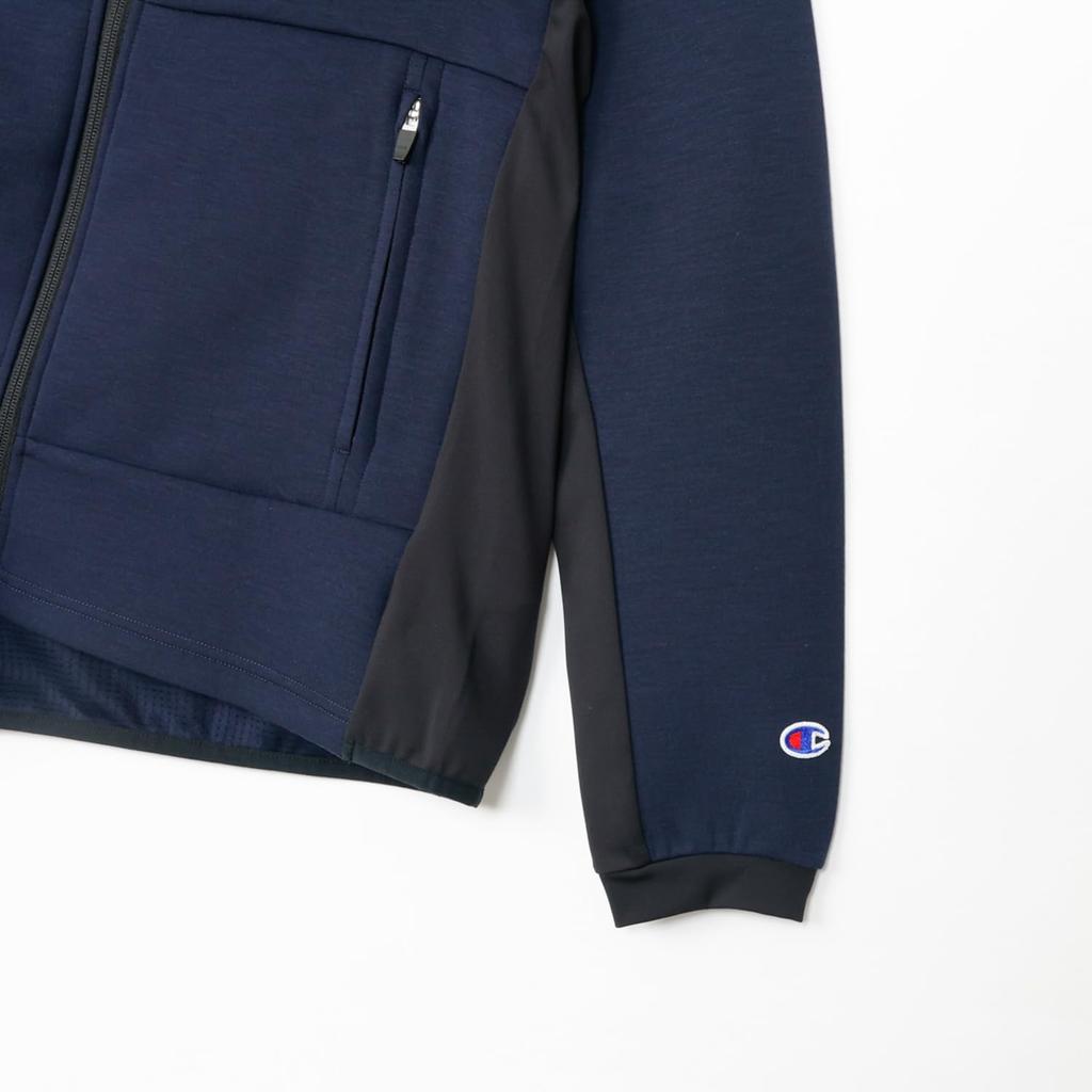 Champion Stretch 3LS Light Hooded Lightweight with Embossed Script Logo Men's Techweave® Sweatshirt, Navy, C3-BG101,