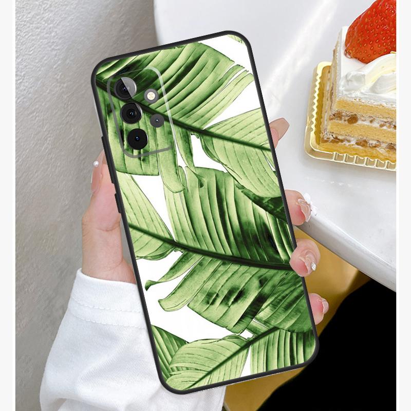 Чехол с банановыми листьями для Samsung Galaxy A15 A25 A35 A55 A51 A71 A12 A32 A52 A13 A33 A53 A14 A34 A54