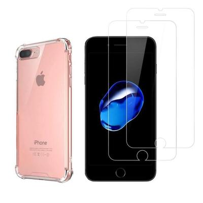Coque Antichoc Pour iPhone 8 PLUS / 7 PLUS Et 2 Verres Trempé Film Protection Ecran Phonillico®