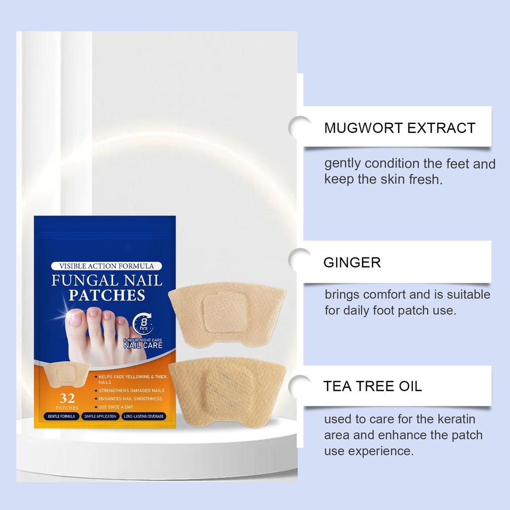 Пластыри для ногтей, грибковые, для рук и ног, мягкие, вросшие ногти, утолщение ногтей, яркие ногти, бороздки на ногтях, серые ногти, пластырь для ухода за ногтями, 32 ПЛАСТЫРЯ