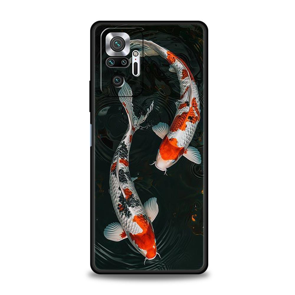 Чехол для телефона для Xiaomi Redmi Note 14 13 12 5G 11 10 Pro Plus 4G 9S 9 14C 13C 12C 10C 9C 9A Мягкий ТПУ Чехол Карп Кои
