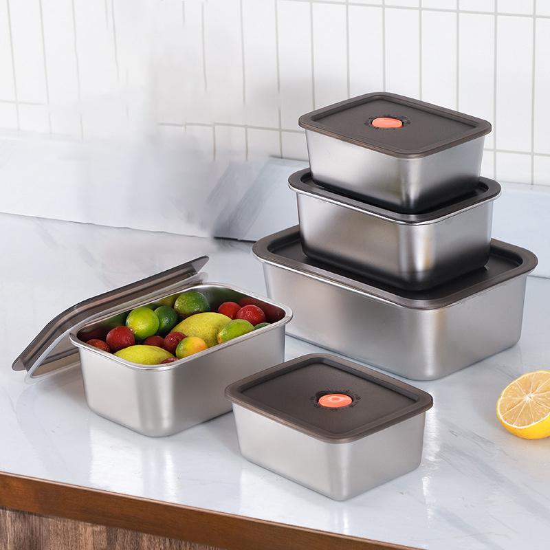 3/2/1/0,6 л нержавеющая сталь холодильник ящик для хранения продуктов с пластиковой крышкой готовить еду свежесть сохранение коробка пикник коробка