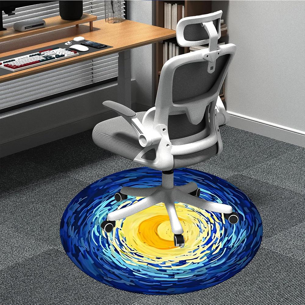 1pc Starry Sky Chair Carpet for Office, Soft, Non-Slip Polyester Mat, Office, Living Room, Bedroom, Durable Polyester yy251207132