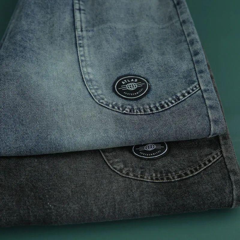 Весенние и осенние шаровары, потертые джинсы, свободные, обтягивающие, с заплаткой на талии, с большим карманом, повседневные брюки для женщин