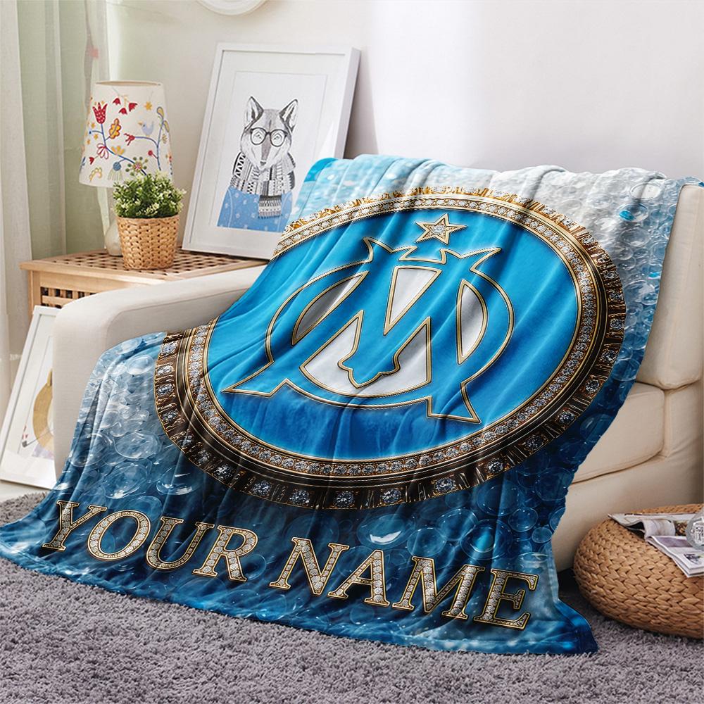 Custom Name Marseille Flannel Blanket, High quality Comfortable for All Seasons, Home Decor, Warmth and Comfort