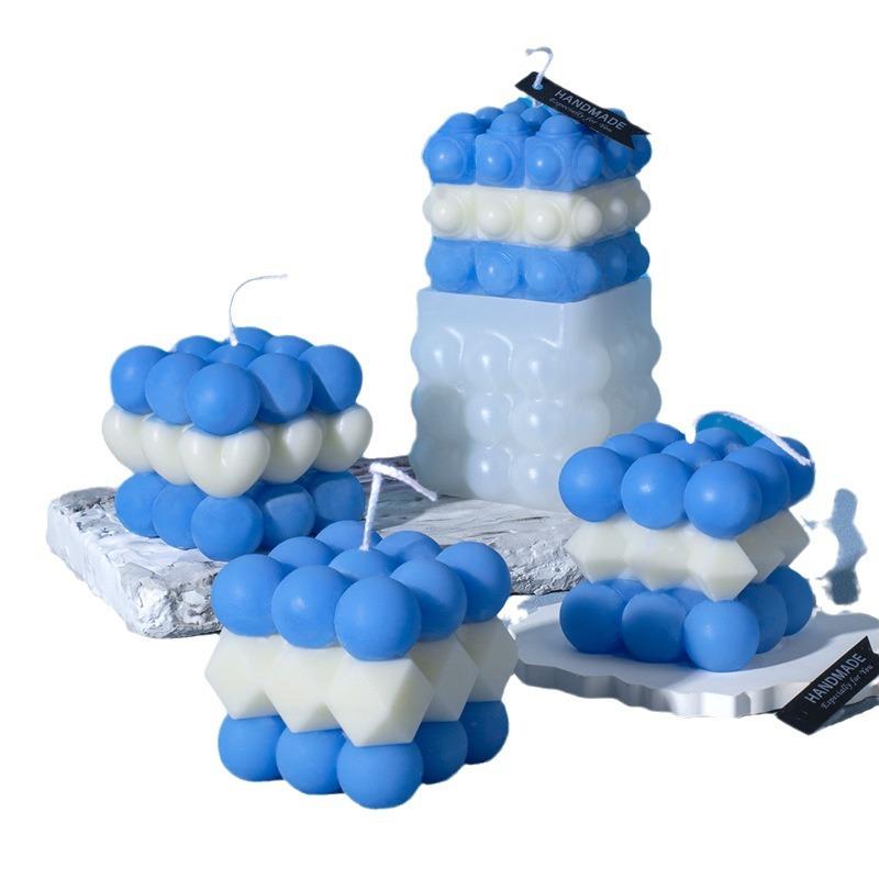 Silicone Mold For Cube Scented Candle Pyramid Sphere Plaster Soap Making Dessert Baking