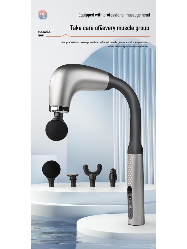 Массажный пистолет с длинной ручкой для локтей и тела для шеи, плеч, талии, спины и шейного отдела позвоночника