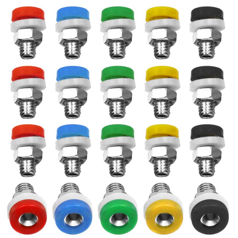 10 шт. 2 мм Банановый разъем Банановая вилка Гнездо Винтовой зажим Гайка Изолированный Электрический клеммный соединитель