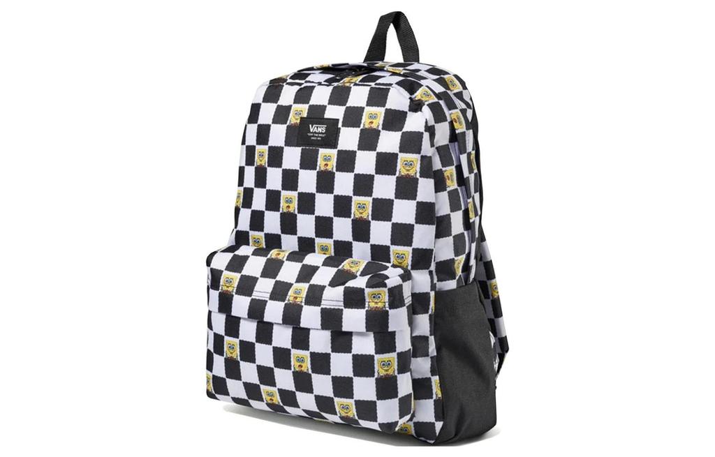 Vans Губка Боб, Коллаборация, Полиэстеровый Рюкзак, Обычный, Унисекс, Черно-белая Шахматка, VN0A5KHQQ7Y