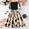 Girls Dresses Kids Clothing 8-12Y Summer Dresses Striped Printed Dresses Knitted Long Dresses