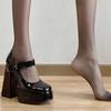 2025 Chunky Heel Black Mary Jane High Heels for Petite Women – French Niche Design