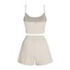 Женские комплекты из двух предметов, комплект с укороченным топом на бретельках и широкими шортами с U-образным вырезом