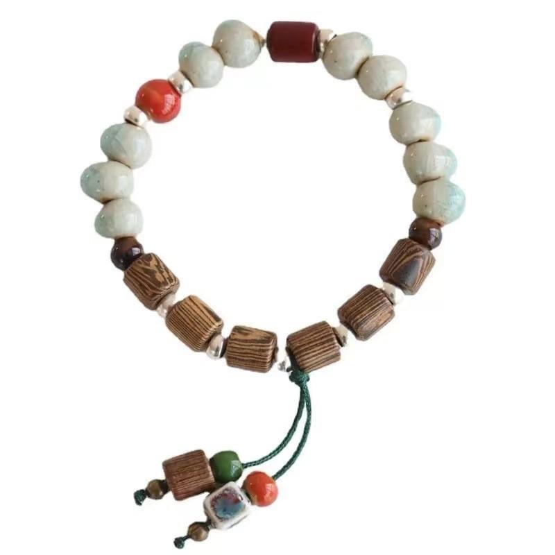 Элегантный браслет из керамических бусин ручной работы в новом китайском стиле, унисекс, парные украшения