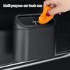 Waterproof Car Trash Bin with Lid Mini Hanging Dustbin Garbage Organizer Pressing Trash Can Garbage Container Bin Vehicle Home Office Accessories