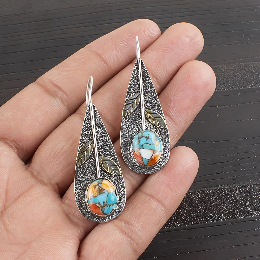 Серьги Spiny Oyster из цельного серебра 925 пробы, серьги с драгоценными камнями ручной работы, подарки для жены, абсолютно новые серьги