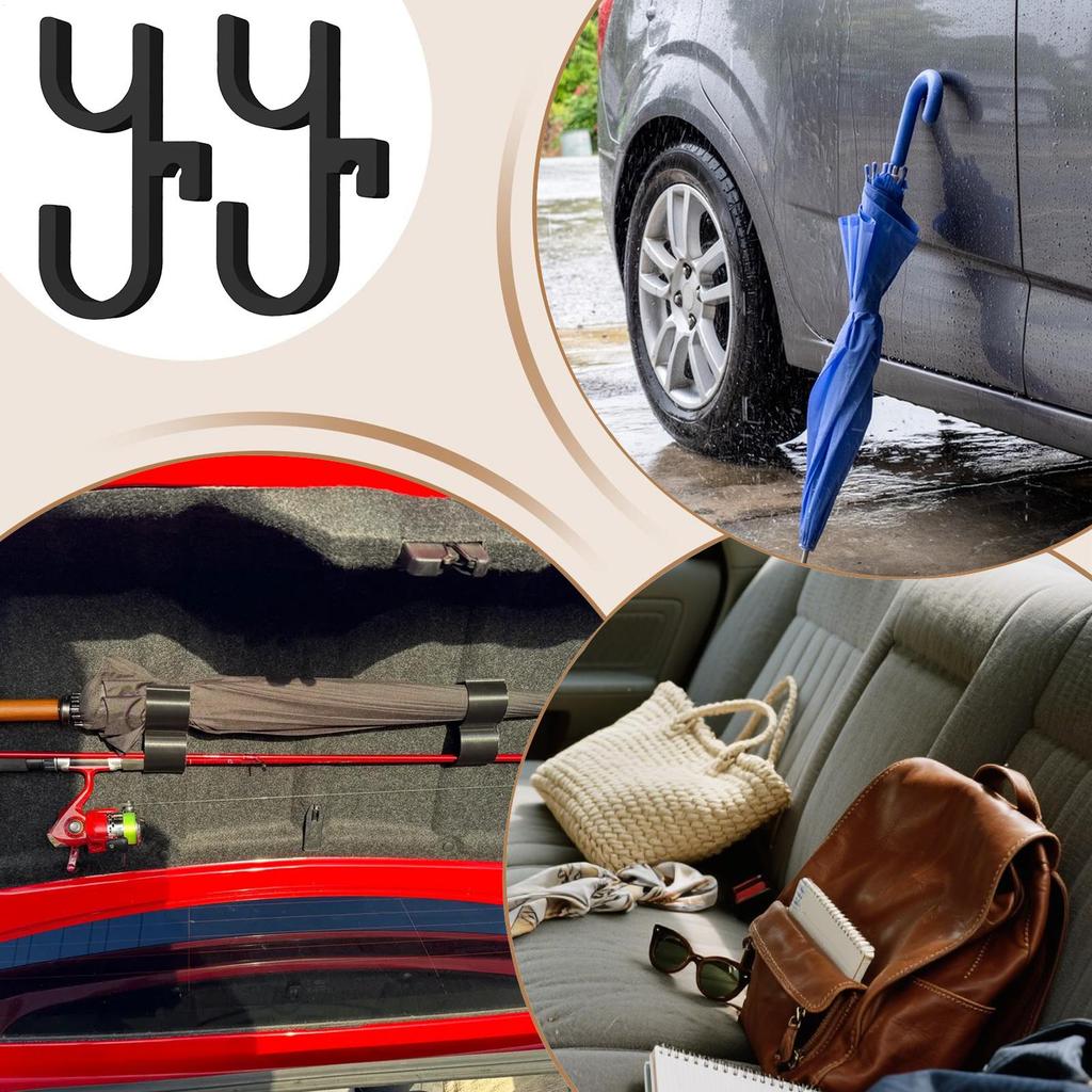 Car umbrella hook 2 Pieces Bag Holder Vehicle trunk rack Space-Saving for Trunk Automotive SUV Truck Umbrella Handbag Grocery