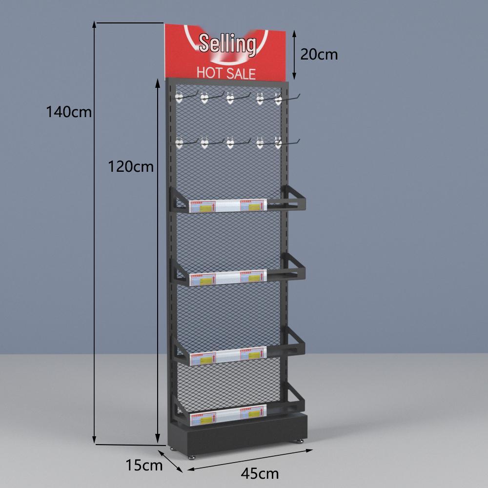 Compact Snack & Gum Display Rack with Multi-Layer Hooks for Supermarkets