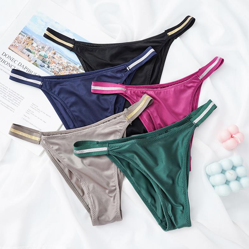 Женские сексуальные бесшовные стринги Ice Silk, женские невидимые трусики-бикини, трусики-брифы