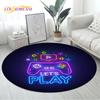 3D Cartoon Gamer Game Controller Area Rug Large,Round Carpet Rug for Living Room Bedroom Sofa Decor,Kid Play Non-slip Floor Mat