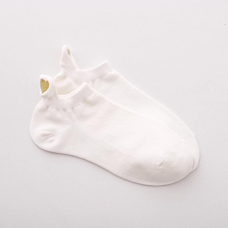 Женские хлопковые носки по щиколотку, новые модные весенние цветные новинки для девочек, милые повседневные забавные короткие носки с вышивкой в виде сердца