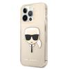 Karl Lagerfeld KLHCP13LKHTUGLGO iPhone 13 Pro / 13 6.1" gold/gold hardcase Glitter Karl`s Head