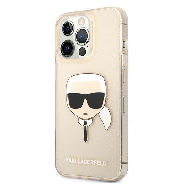 Karl Lagerfeld KLHCP13LKHTUGLGO iPhone 13 Pro / 13 6.1" gold/gold hardcase Glitter Karl`s Head
