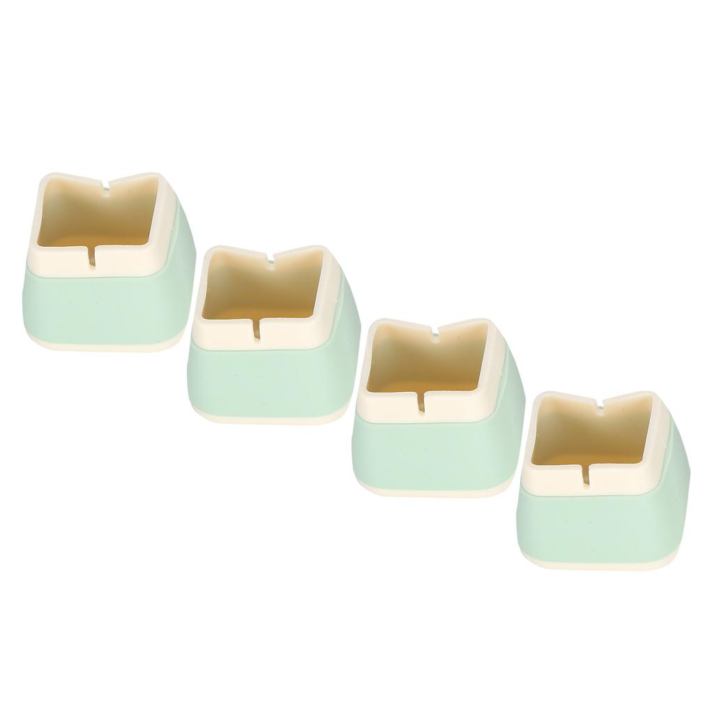 4Pcs Silicone Furniture Protectors 3.3x3.9x3.9cm NonSlip Chair Table Foot Covers Caps(Green )
