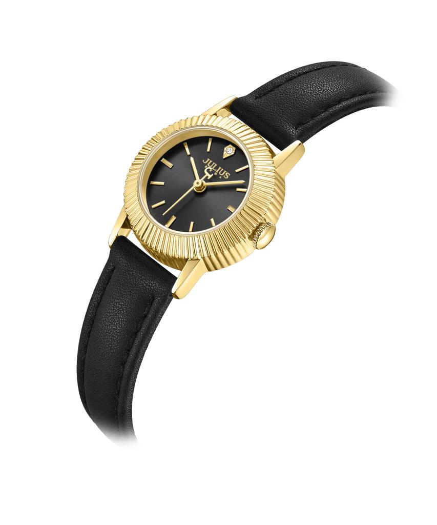 Jyullieoseu Ja-1568 Круглые часы с рифленым безелем