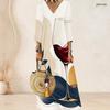Plus Size Women V Neck 3 4 Sleeve Maxi Dress Elegant Chic Casual Everyday Holiday Wear