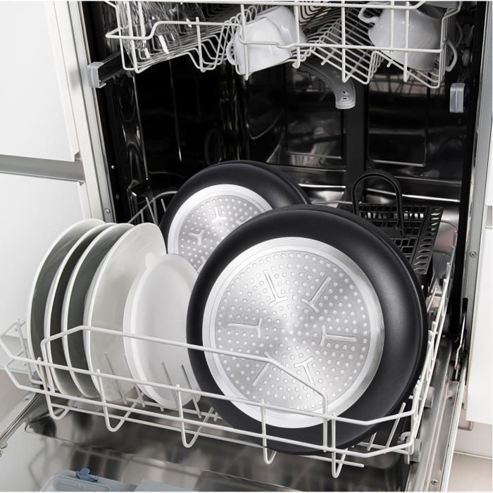 ARTHUR MARTIN Removable Cookware Set 15 Pieces 16-20-22-24-26 Cm Black - All Heat Sources Including Induction