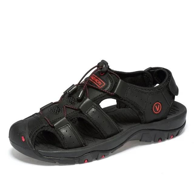 Nieuwe Lederen Mannen Schoenen Zomer Nieuwe Grote Omvang Sandalen Mannen Sandalen Fashion Sandalen Slippers Big Size 38-47
