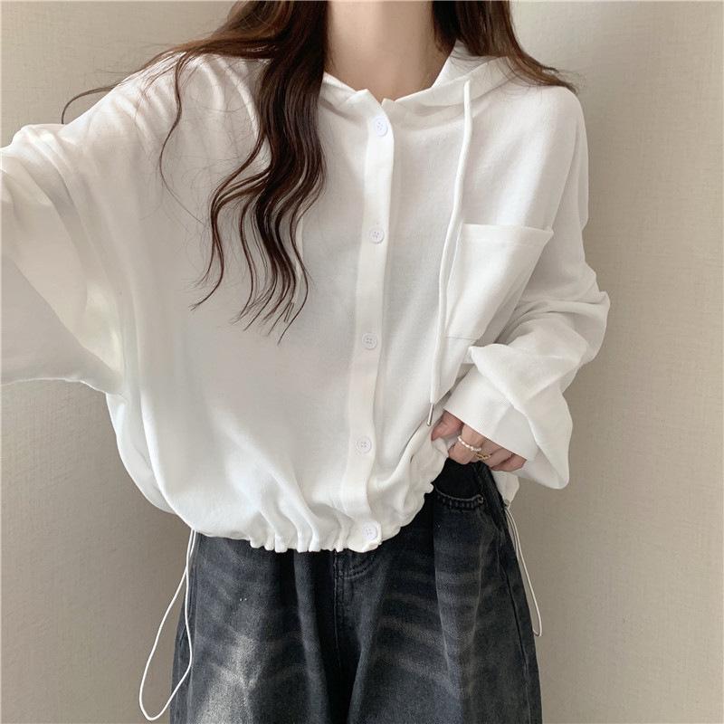 Women's 2023 Loose Hooded Cardigan - Spring/Autumn Trendy Short Hoodie