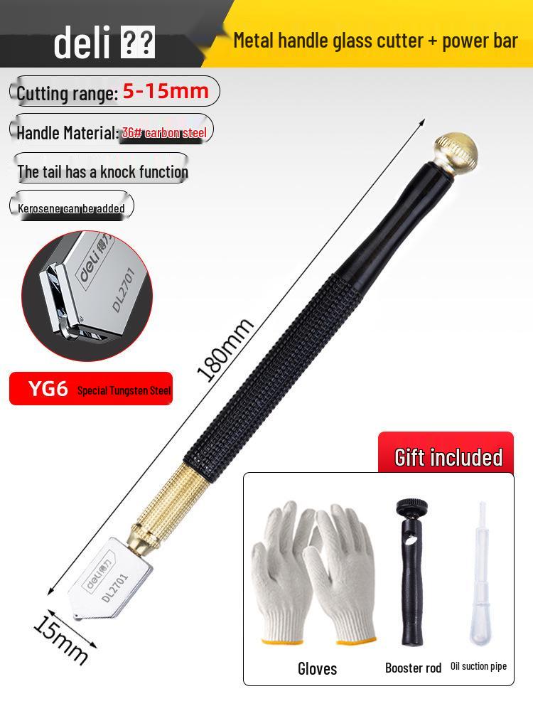 Стеклорез Deli Diamond: Прецизионный инструмент для толстого стекла и керамической плитки