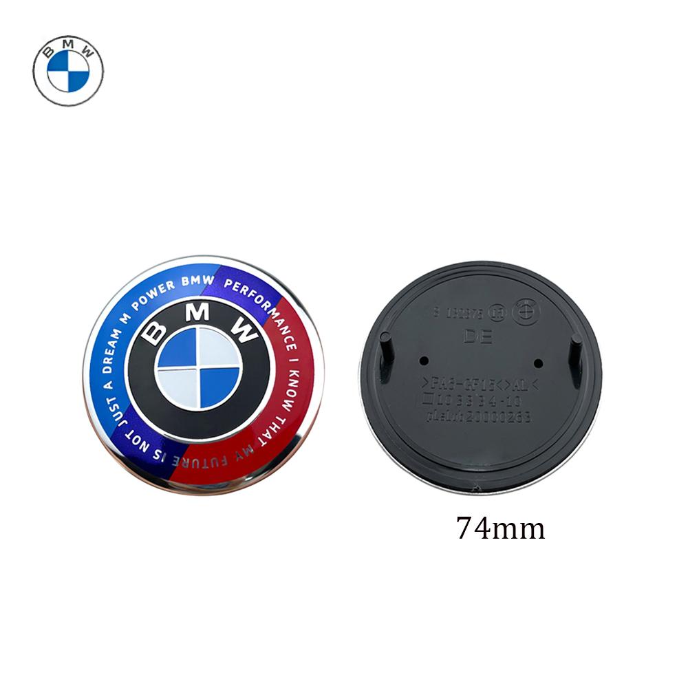 2Pcs 74mm/82mm 50th anniversary car Front Hood Emblem Trunk Rear badge logo for mini BMW E46 E39 E36 E87 E90 E91 F20 E53 X3 X5