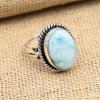 Замечательное ювелирное кольцо ручной работы из стерлингового серебра 925 пробы с драгоценным камнем Ларимар